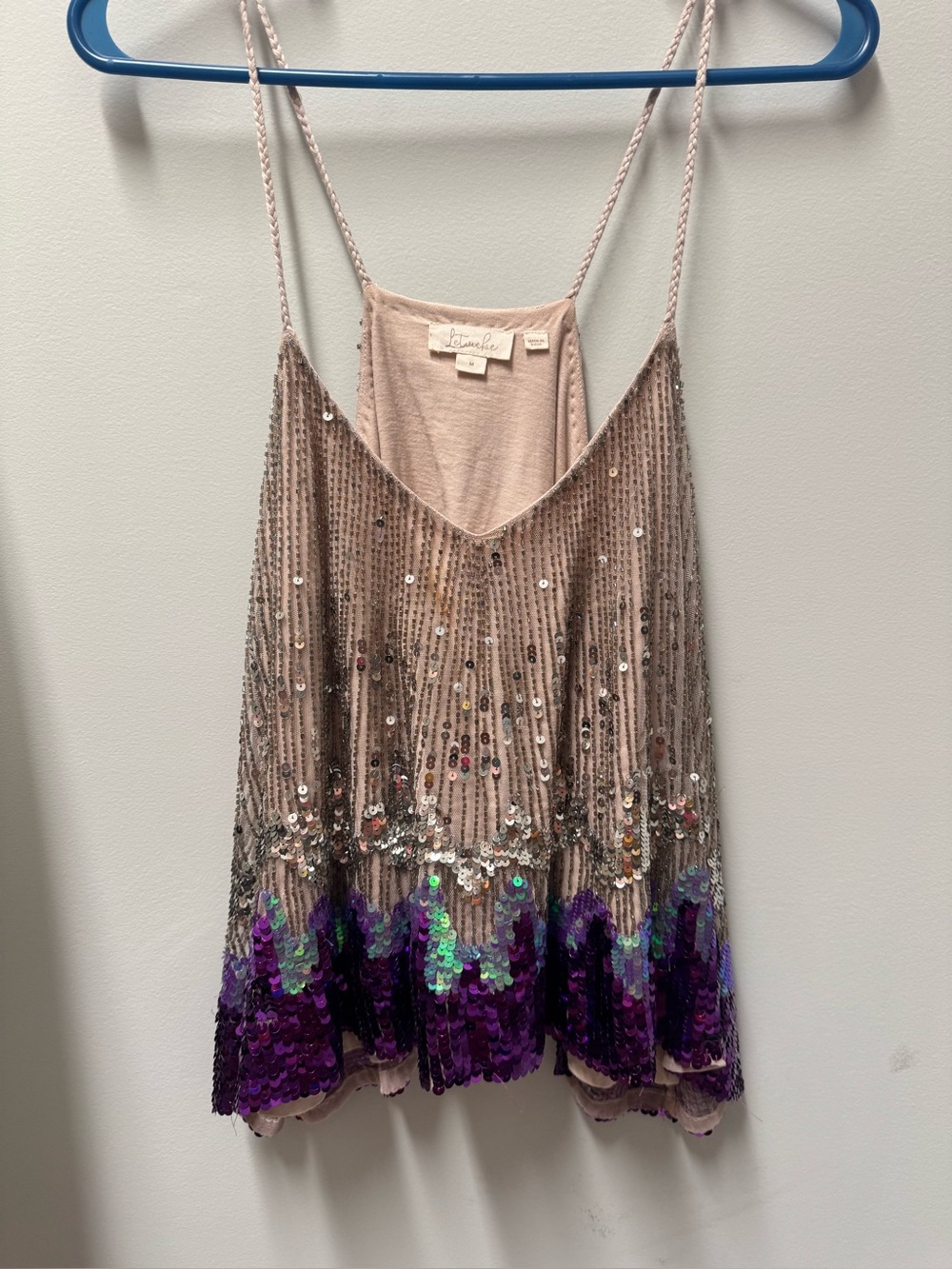 Let Me Be Sequin Splash Embellished Tank Top from Anthropologie